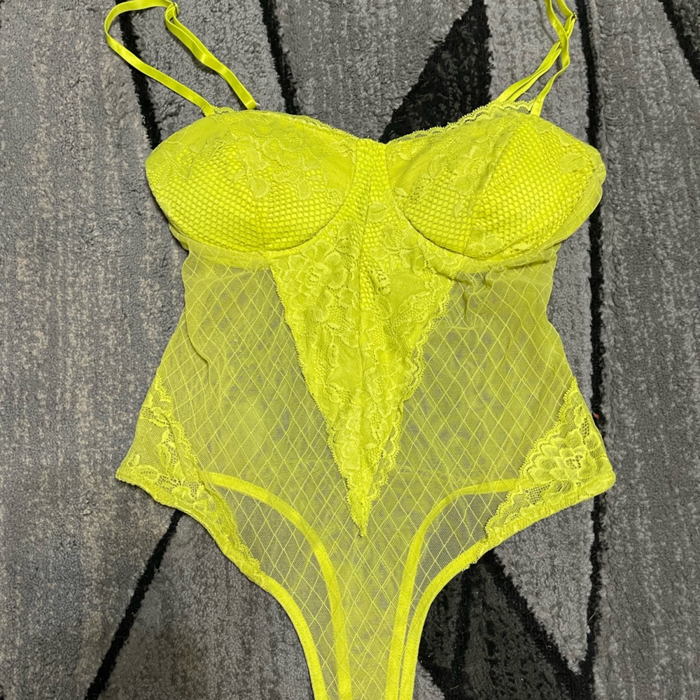Privy Bright Yellow Lace Bodysuit